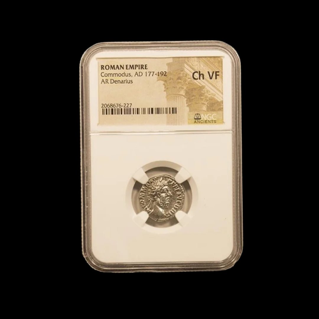 Ancient Roman Silver Coin of Emperor Commodus (Inspiration for Gladiator), NGC Certified - Kinzer Coins