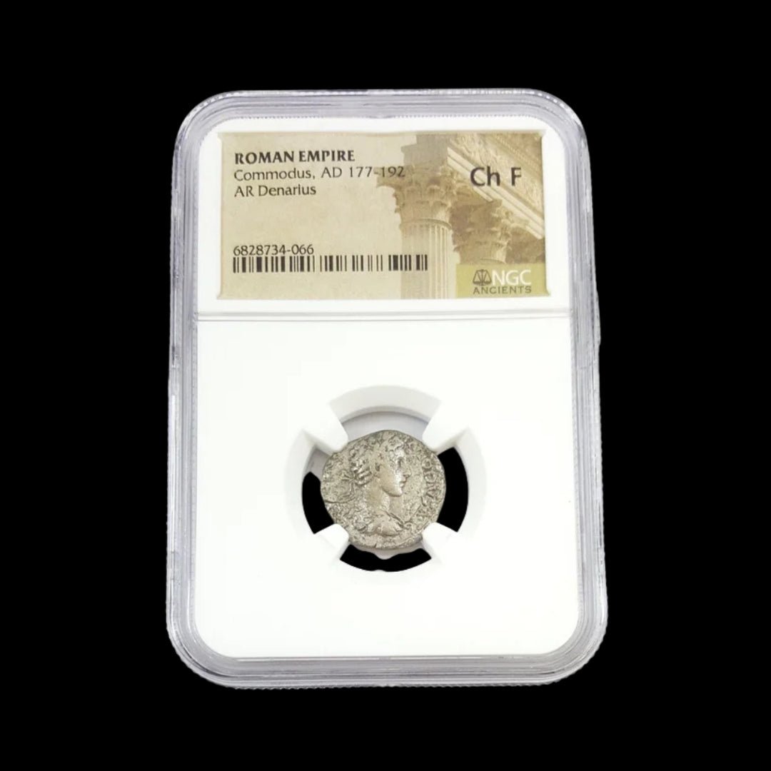 Ancient Roman Silver Coin of Emperor Commodus (Inspiration for Gladiator), NGC Certified - Kinzer Coins