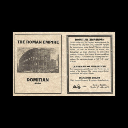 Ancient Roman Silver Coin of Emperor Domitian (Last Emperor of the Flavian Dynasty) - Kinzer Coins