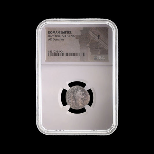 Ancient Roman Silver Coin of Emperor Domitian (Last Emperor of the Flavian Dynasty) - Kinzer Coins