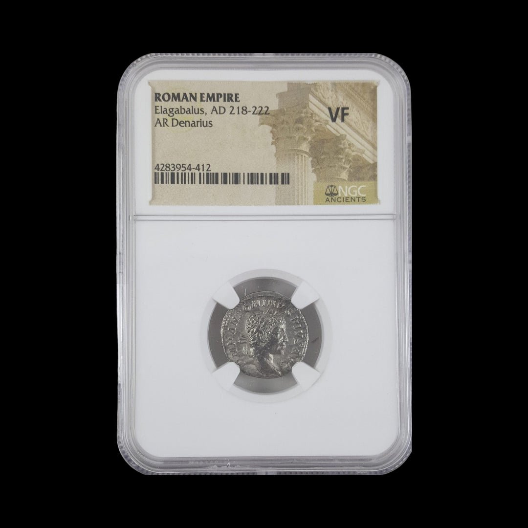 Ancient Roman Silver Coin of Emperor Elagabalus (Most Controversial Roman Emperor) - Kinzer Coins