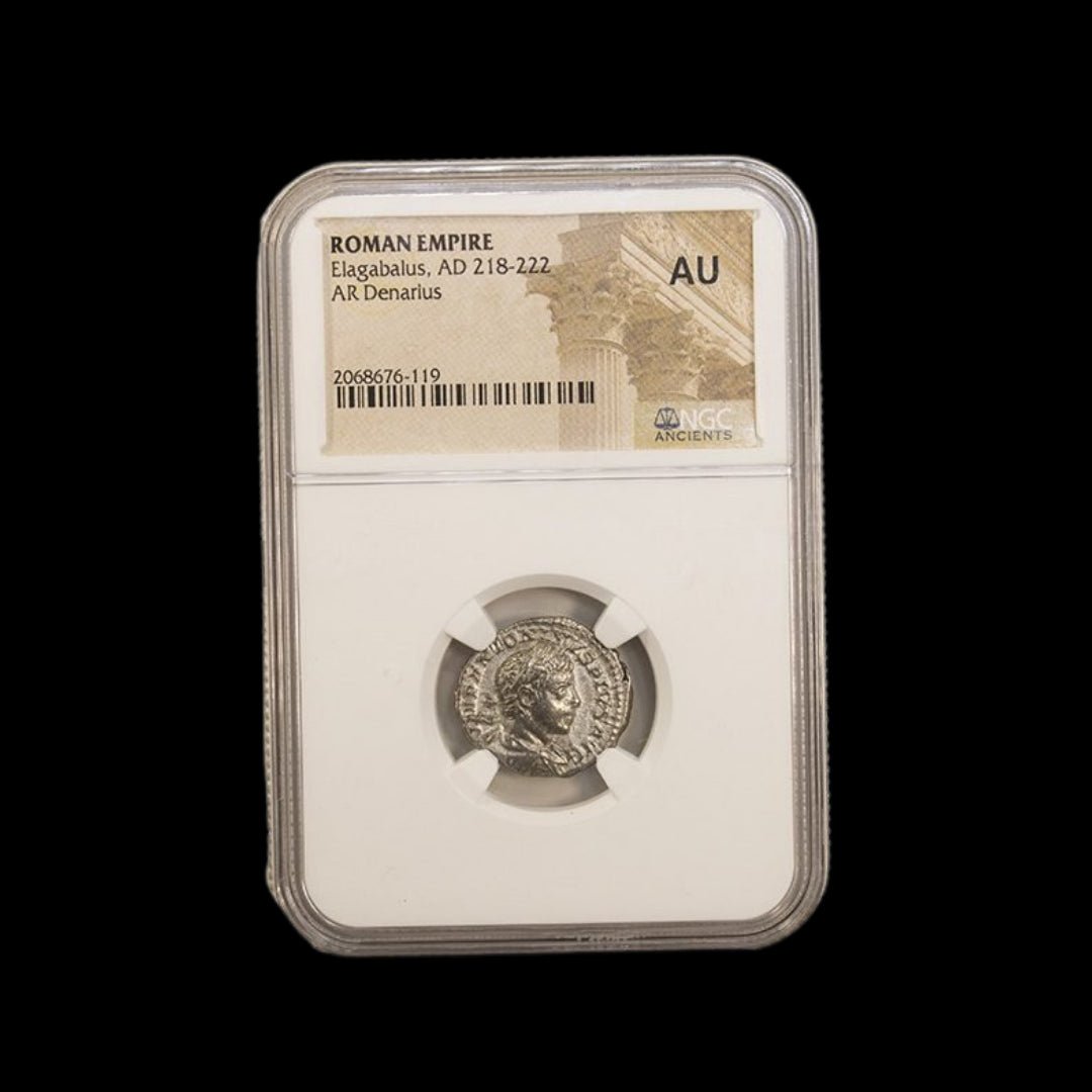 Ancient Roman Silver Coin of Emperor Elagabalus (Most Controversial Roman Emperor) - Kinzer Coins