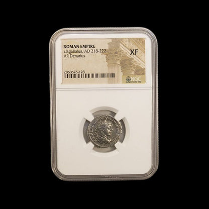 Ancient Roman Silver Coin of Emperor Elagabalus (Most Controversial Roman Emperor) - Kinzer Coins