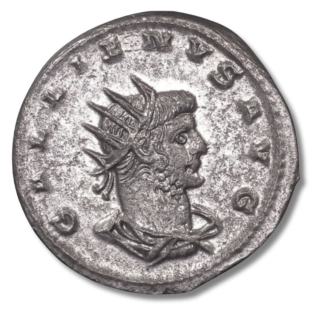 Ancient Roman Silver Coin of Emperor Gallienus (Defender of the Empire in a Time of Chaos) - Kinzer Coins