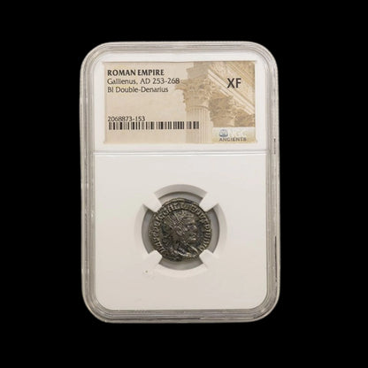 Ancient Roman Silver Coin of Emperor Gallienus (Defender of the Empire in a Time of Chaos) - Kinzer Coins