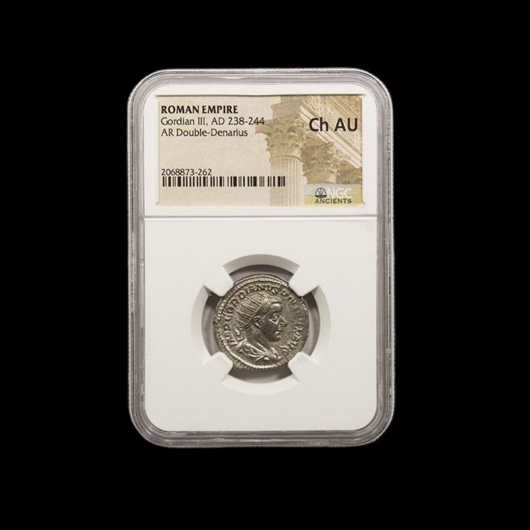 Ancient Roman Silver Coin of Emperor Gordian III (Teen Emperor of Rome) - Kinzer Coins