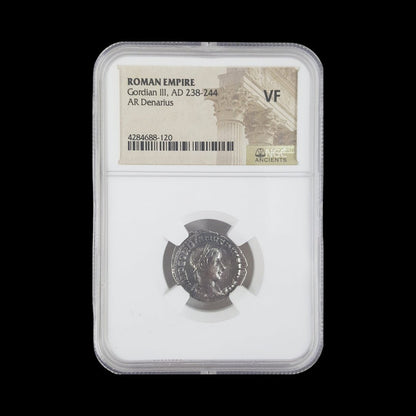 Ancient Roman Silver Coin of Emperor Gordian III (Teen Emperor of Rome) - Kinzer Coins
