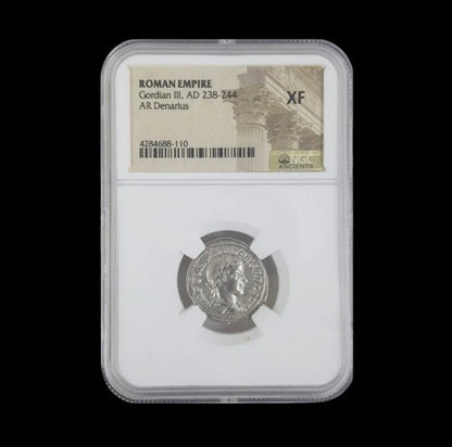 Ancient Roman Silver Coin of Emperor Gordian III (Teen Emperor of Rome) - Kinzer Coins