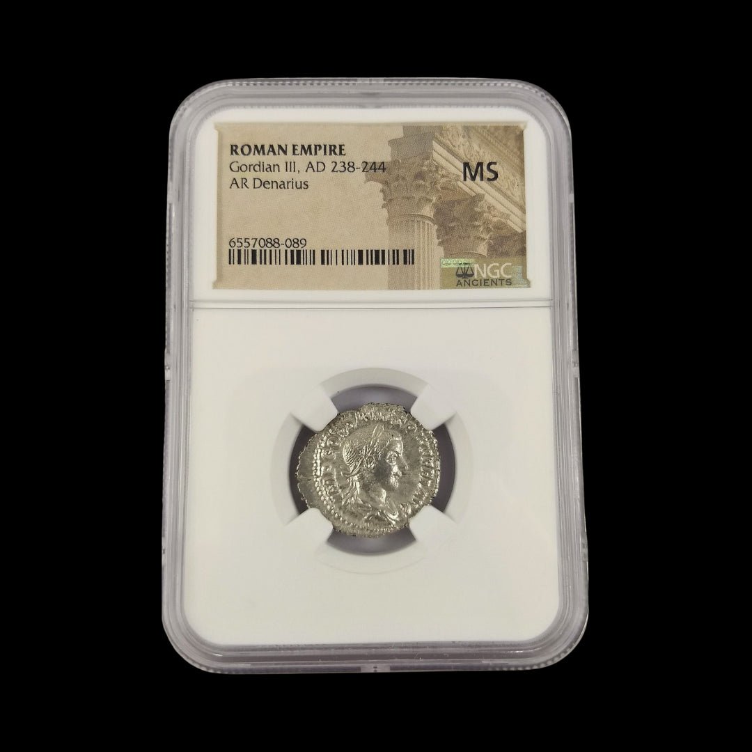 Ancient Roman Silver Coin of Emperor Gordian III (Teen Emperor of Rome) - Kinzer Coins