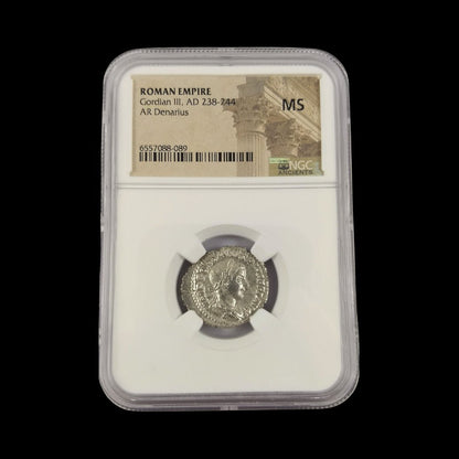 Ancient Roman Silver Coin of Emperor Gordian III (Teen Emperor of Rome) - Kinzer Coins