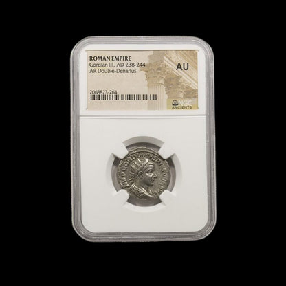 Ancient Roman Silver Coin of Emperor Gordian III (Youngest Roman Emperor) - Kinzer Coins
