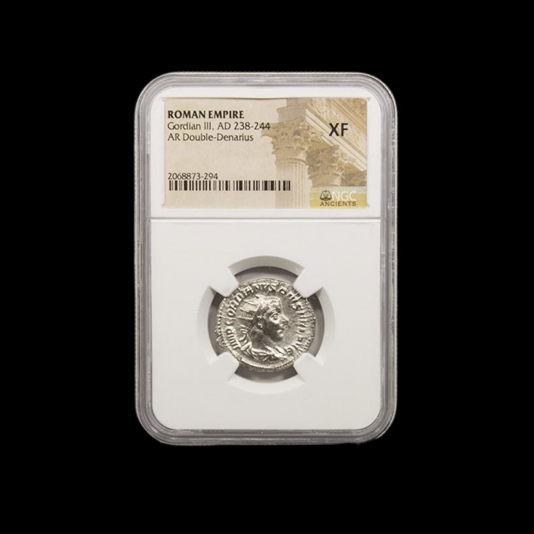 Ancient Roman Silver Coin of Emperor Gordian III (Youngest Roman Emperor) - Kinzer Coins