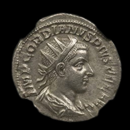 Ancient Roman Silver Coin of Emperor Gordian III (Youngest Roman Emperor) - Kinzer Coins