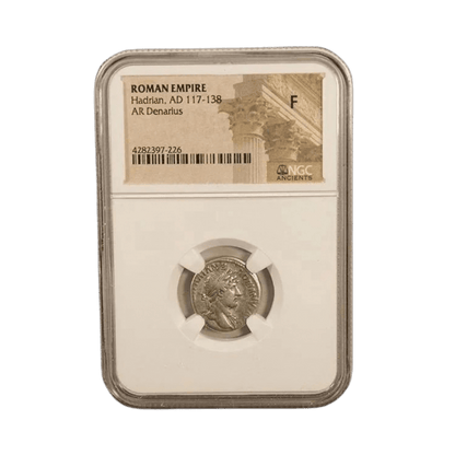 Ancient Roman Silver Coin of Emperor Hadrian (Builder of Hadrian’s Wall) - Kinzer Coins