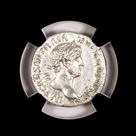 Ancient Roman Silver Coin of Emperor Hadrian (Builder of Hadrian’s Wall) - Kinzer Coins