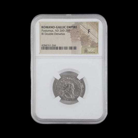 Ancient Roman Silver Coin of Emperor Postumus (Founder of the Gallic Empire) - Kinzer Coins