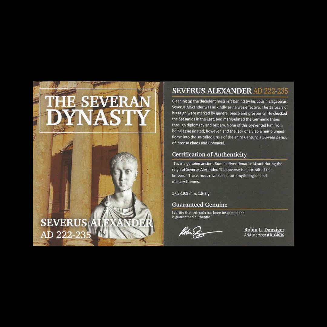 Ancient Roman Silver Coin of Emperor Severus Alexander (Last Emperor of the Severan Dynasty) - Kinzer Coins