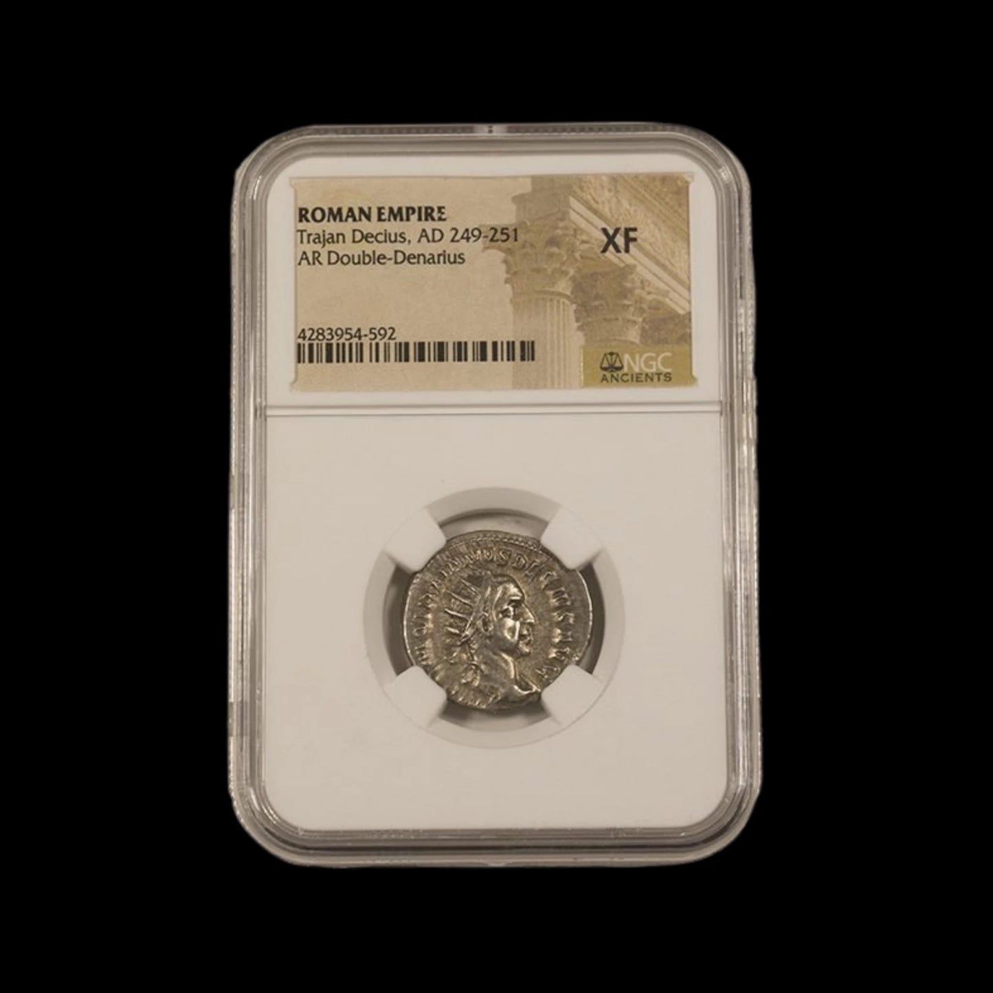 Ancient Roman Silver Coin of Emperor Trajan Decius (Defender of Traditional Rome), NGC Certified - Kinzer Coins