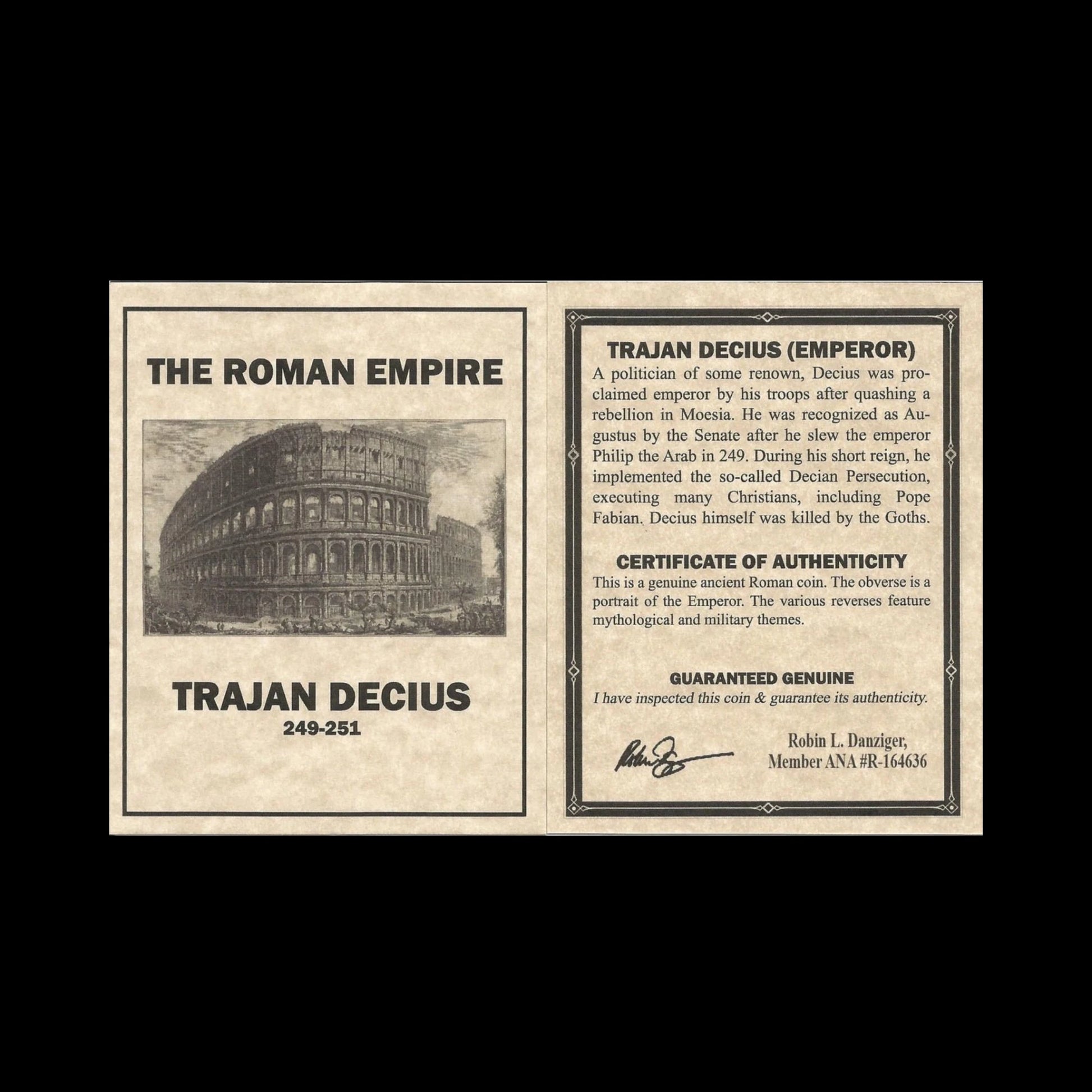 Ancient Roman Silver Coin of Emperor Trajan Decius (Defender of Traditional Rome), NGC Certified - Kinzer Coins