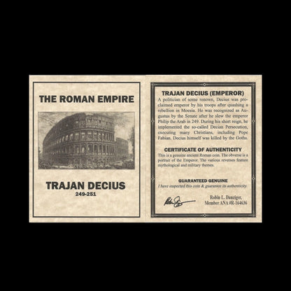 Ancient Roman Silver Coin of Emperor Trajan Decius (Defender of Traditional Rome), NGC Certified - Kinzer Coins