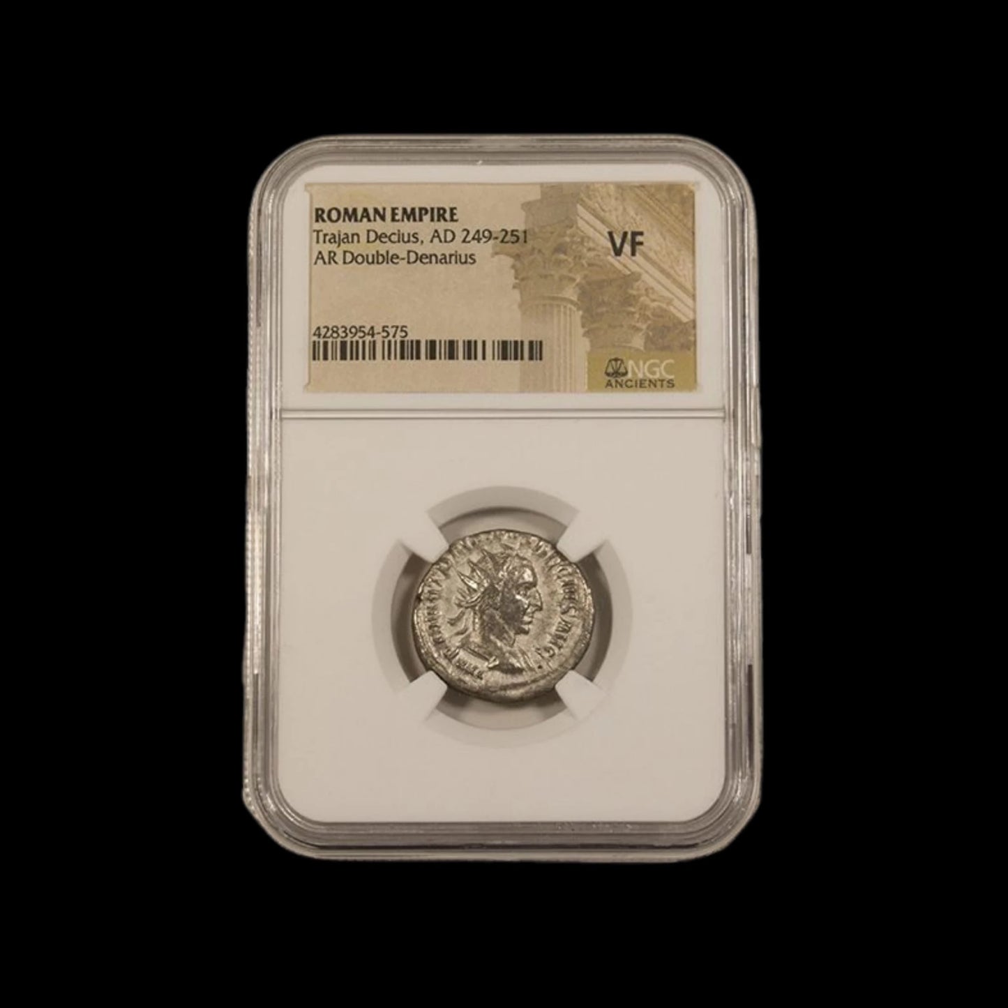 Ancient Roman Silver Coin of Emperor Trajan Decius (Defender of Traditional Rome), NGC Certified - Kinzer Coins