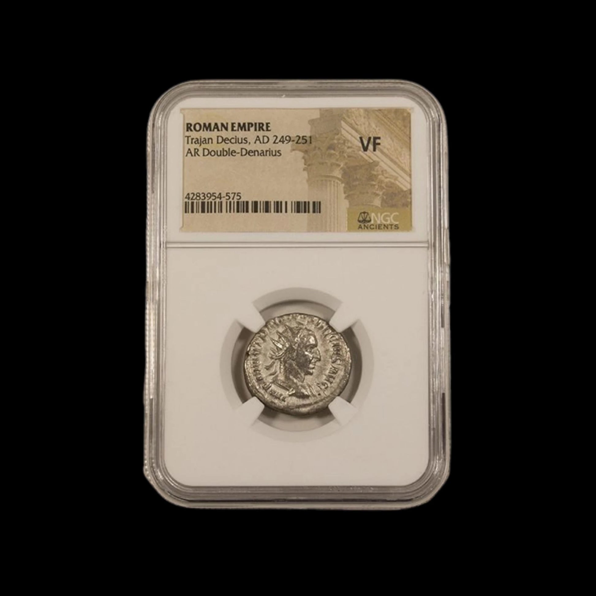 Ancient Roman Silver Coin of Emperor Trajan Decius (Defender of Traditional Rome), NGC Certified - Kinzer Coins