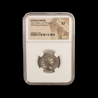 Ancient Roman Silver Coin of Emperor Trebonianus Gallus (Ruler During Rome’s Crisis Years) - Kinzer Coins