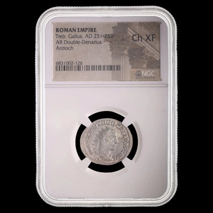 Ancient Roman Silver Coin of Emperor Trebonianus Gallus (Ruler During Rome’s Crisis Years) - Kinzer Coins