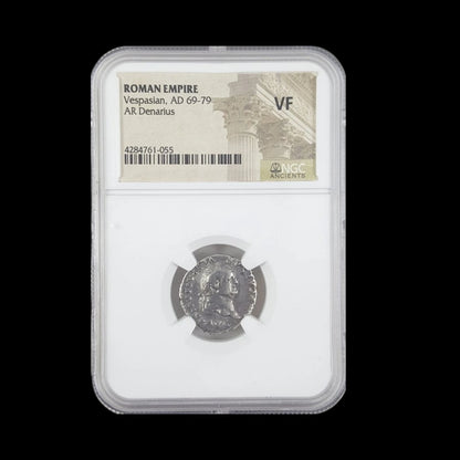 Ancient Roman Silver Coin of Emperor Vespasian (Founder of the Flavian Dynasty) - Kinzer Coins