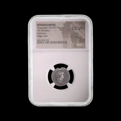 Ancient Roman Silver Coin of Emperor Vespasian (Founder of the Flavian Dynasty) - Kinzer Coins