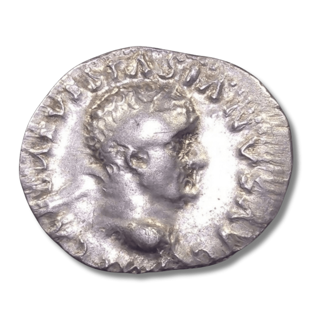 Ancient Roman Silver Coin of Emperor Vespasian (Restorer of Rome After Civil War) - Kinzer Coins