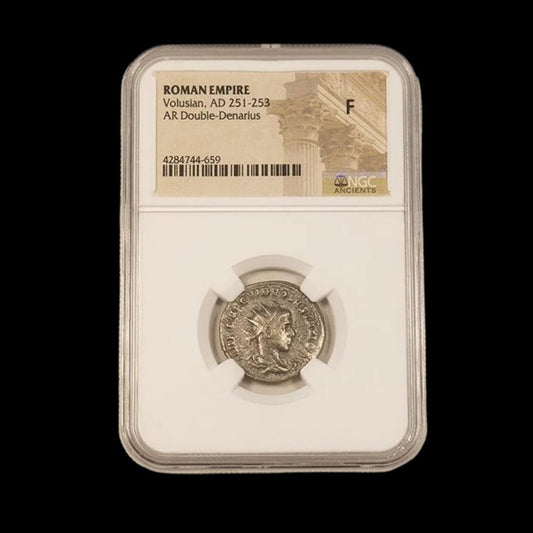 Ancient Roman Silver Coin of Emperor Volusian (Son of Emperor Trebonianus Gallus) - Kinzer Coins