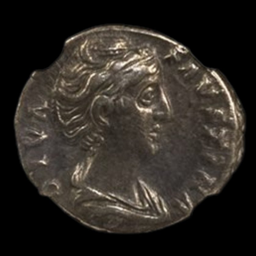 Ancient Roman Silver Coin of Empress Faustina the Elder (Wife of Emperor Antoninus Pius) - Kinzer Coins