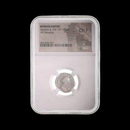 Ancient Roman Silver Coin of Empress Faustina the Younger (Wife of Marcus Aurelius) - Kinzer Coins