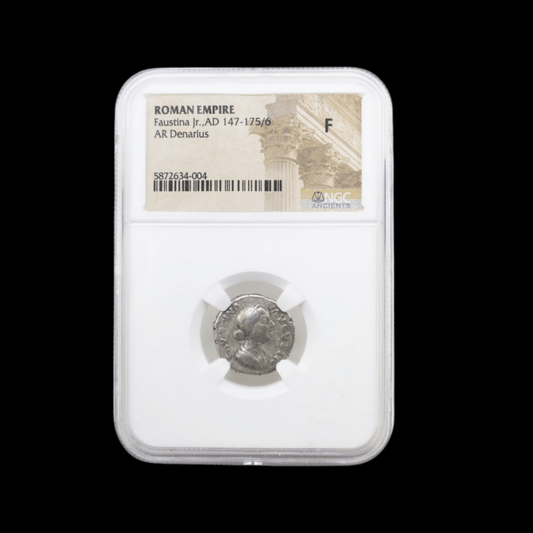 Ancient Roman Silver Coin of Empress Faustina the Younger (Wife of Marcus Aurelius) - Kinzer Coins