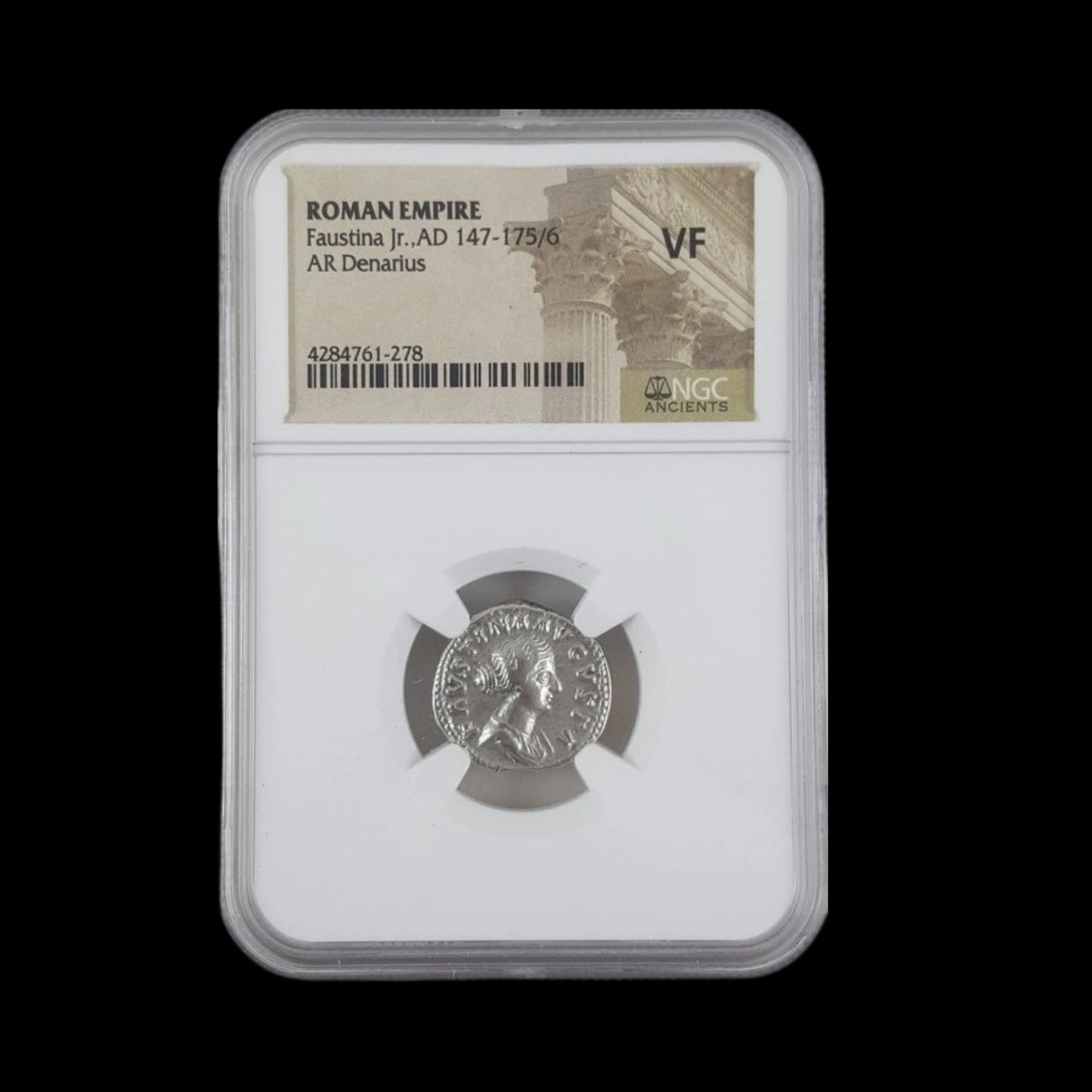 Ancient Roman Silver Coin of Empress Faustina the Younger (Wife of Marcus Aurelius) - Kinzer Coins