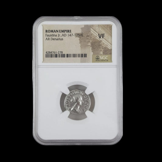 Ancient Roman Silver Coin of Empress Faustina the Younger (Wife of Marcus Aurelius) - Kinzer Coins