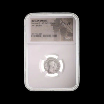 Ancient Roman Silver Coin of Empress Faustina the Younger (Wife of Marcus Aurelius) - Kinzer Coins