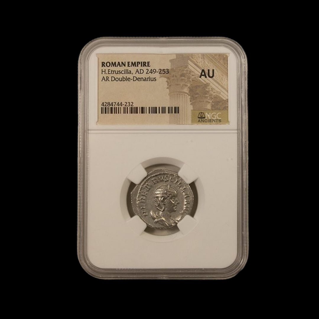 Ancient Roman Silver Coin of Empress Herennia Etruscilla (Wife of Emperor Trajan Decius) - Kinzer Coins