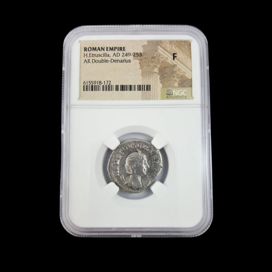 Ancient Roman Silver Coin of Empress Herennia Etruscilla (Wife of Emperor Trajan Decius) - Kinzer Coins