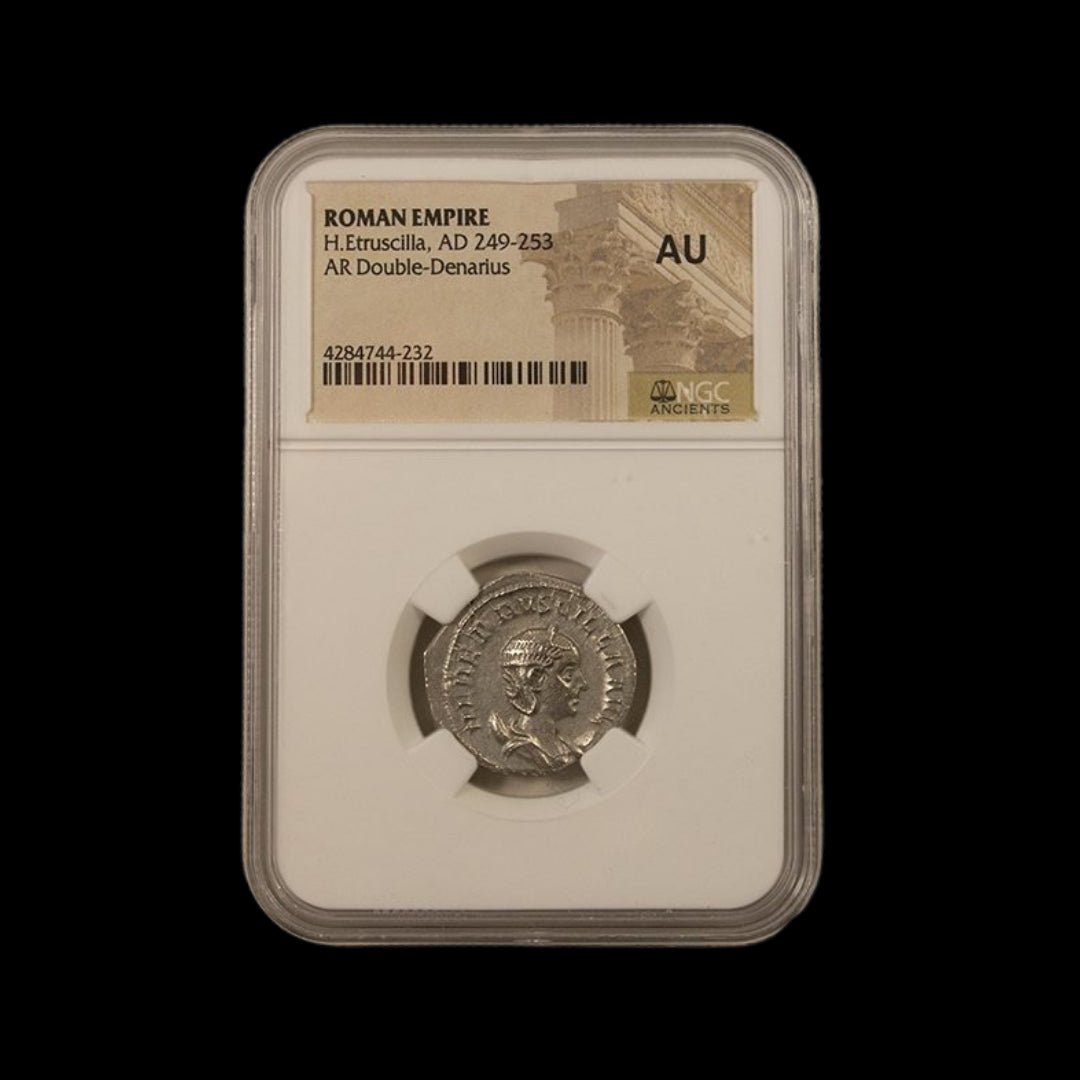 Ancient Roman Silver Coin of Empress Herennia Etruscilla (Wife of Emperor Trajan Decius) - Kinzer Coins