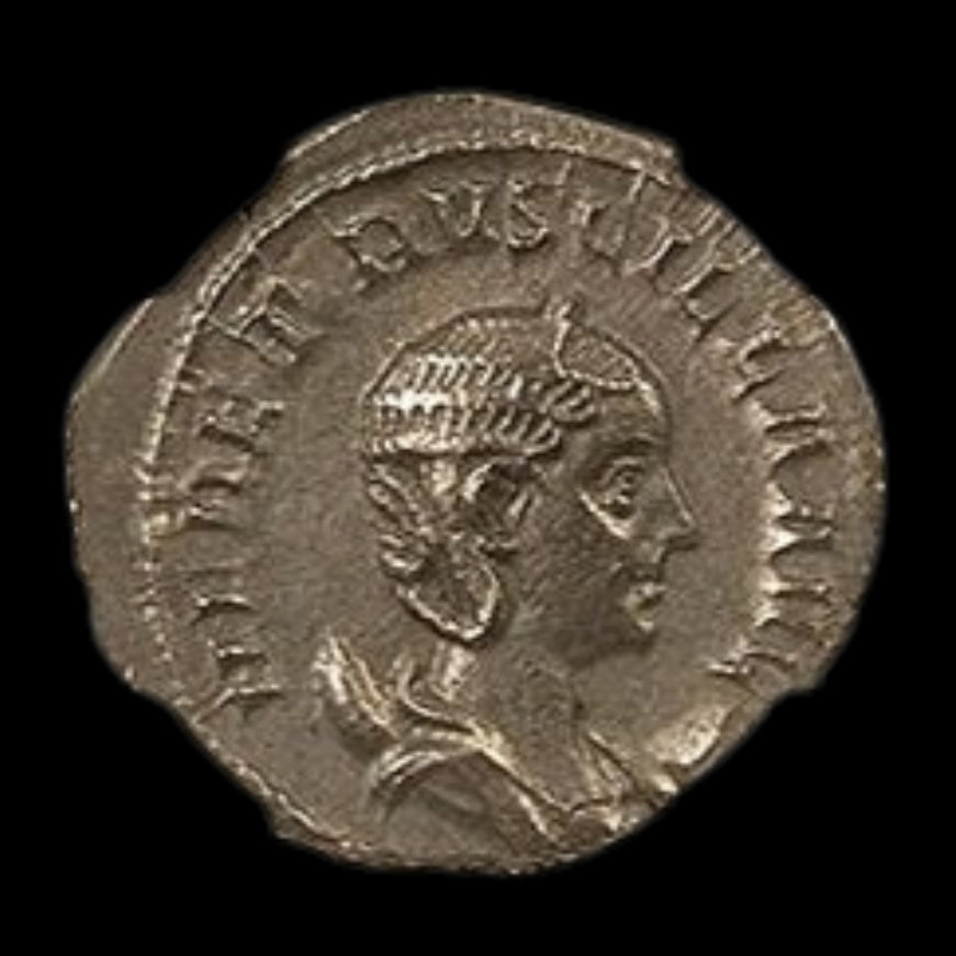 Ancient Roman Silver Coin of Empress Herennia Etruscilla (Wife of Emperor Trajan Decius) - Kinzer Coins