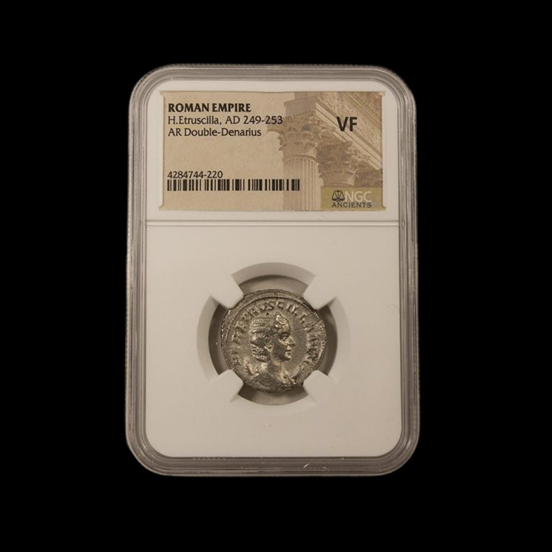 Ancient Roman Silver Coin of Empress Herennia Etruscilla (Wife of Emperor Trajan Decius) - Kinzer Coins