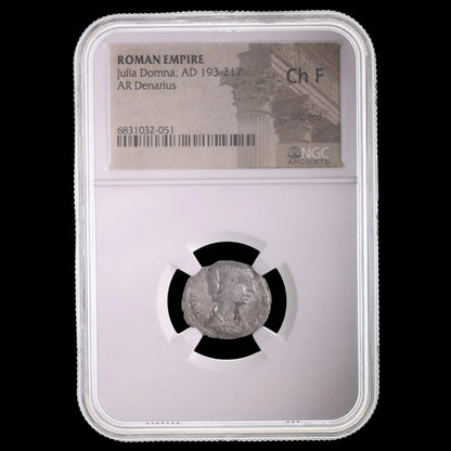 Ancient Roman Silver Coin of Empress Julia Domna (Wife of Emperor Septimius Severus) - Kinzer Coins