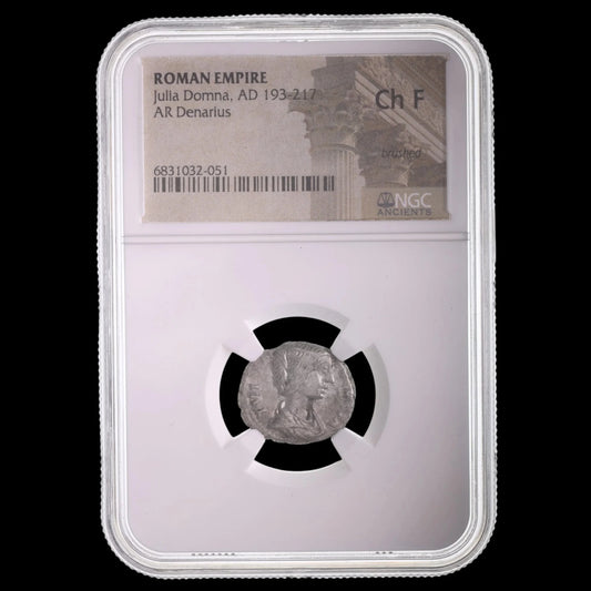 Ancient Roman Silver Coin of Empress Julia Domna (Wife of Emperor Septimius Severus) - Kinzer Coins