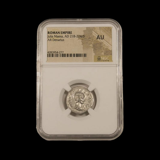 Ancient Roman Silver Coin of Empress Julia Maesa (Grandmother of Emperors Elagabalus and Severus Alexander) - Kinzer Coins