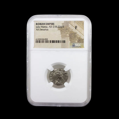 Ancient Roman Silver Coin of Empress Julia Maesa (Grandmother of Emperors Elagabalus and Severus Alexander) - Kinzer Coins