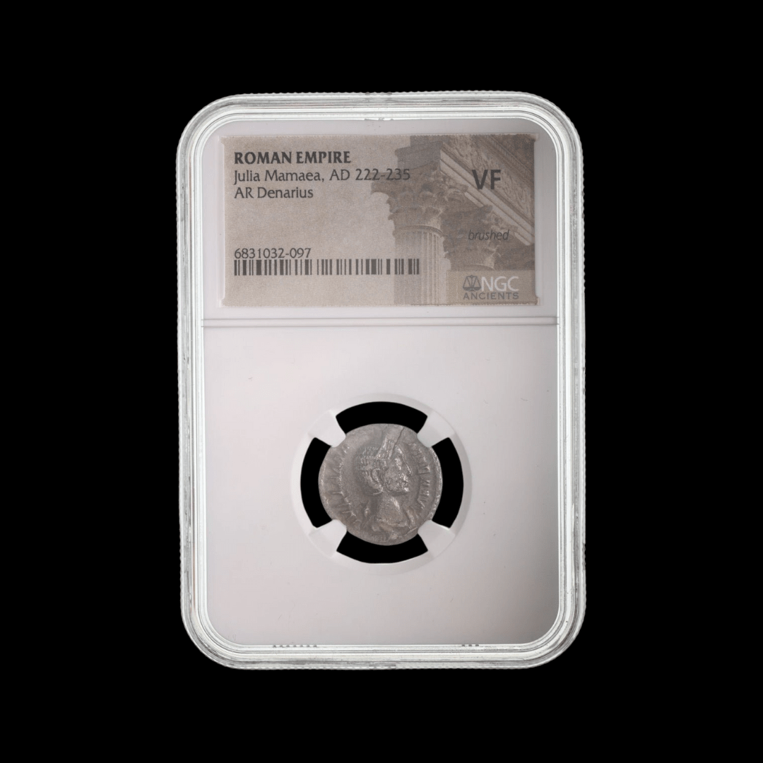 Ancient Roman Silver Coin of Empress Julia Mamaea (Mother of Emperor Severus Alexander) - Kinzer Coins