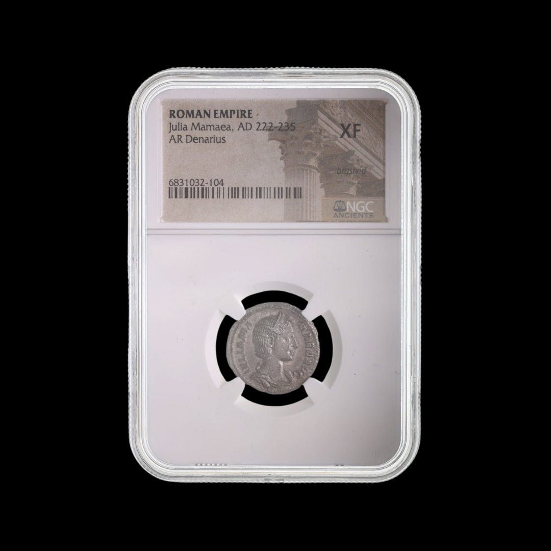 Ancient Roman Silver Coin of Empress Julia Mamaea (Mother of Emperor Severus Alexander) - Kinzer Coins