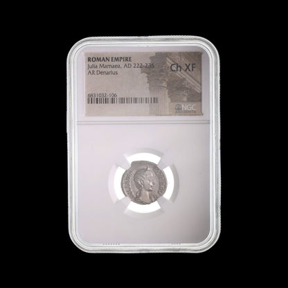 Ancient Roman Silver Coin of Empress Julia Mamaea (Mother of Emperor Severus Alexander) - Kinzer Coins
